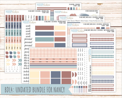 OCTOBER 2026 Neutral Collection Stickers for the Large Nancy, Anne, & Billie Laurel Denise Planners || OGN