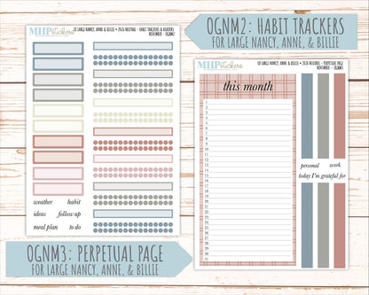 NOVEMBER 2026 Neutral Collection Stickers for the Large Nancy, Anne, & Billie Laurel Denise Planners || OGN