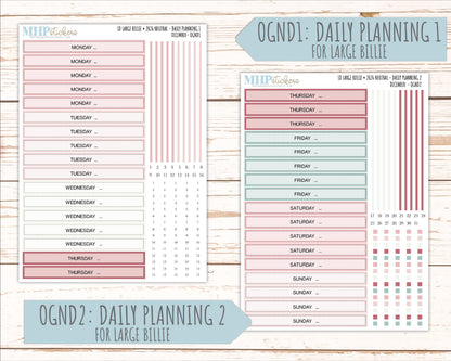 DECEMBER 2026 Neutral Collection Stickers for the Large Nancy, Anne, & Billie Laurel Denise Planners || OGN