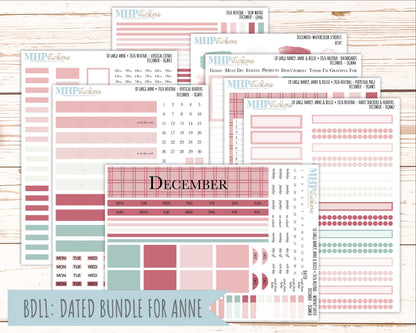 DECEMBER 2026 Neutral Collection Stickers for the Large Nancy, Anne, & Billie Laurel Denise Planners || OGN