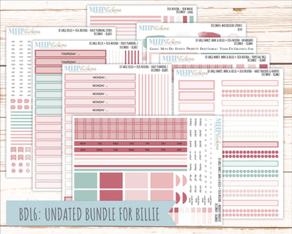 DECEMBER 2026 Neutral Collection Stickers for the Large Nancy, Anne, & Billie Laurel Denise Planners || OGN