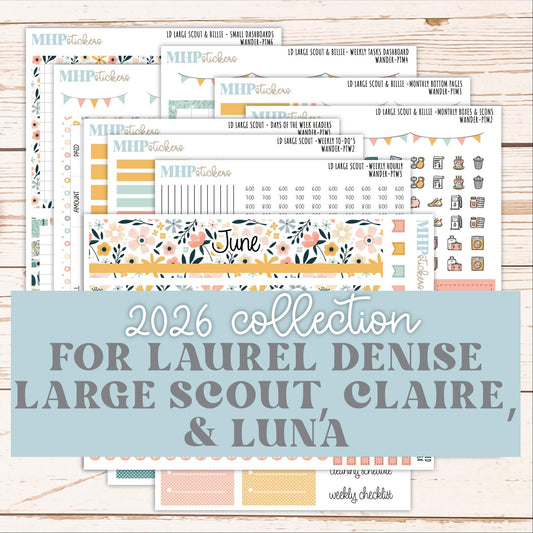JUNE 2026 Stickers for the Large Scout & Large Claire Laurel Denise Planners "Wander" || PT