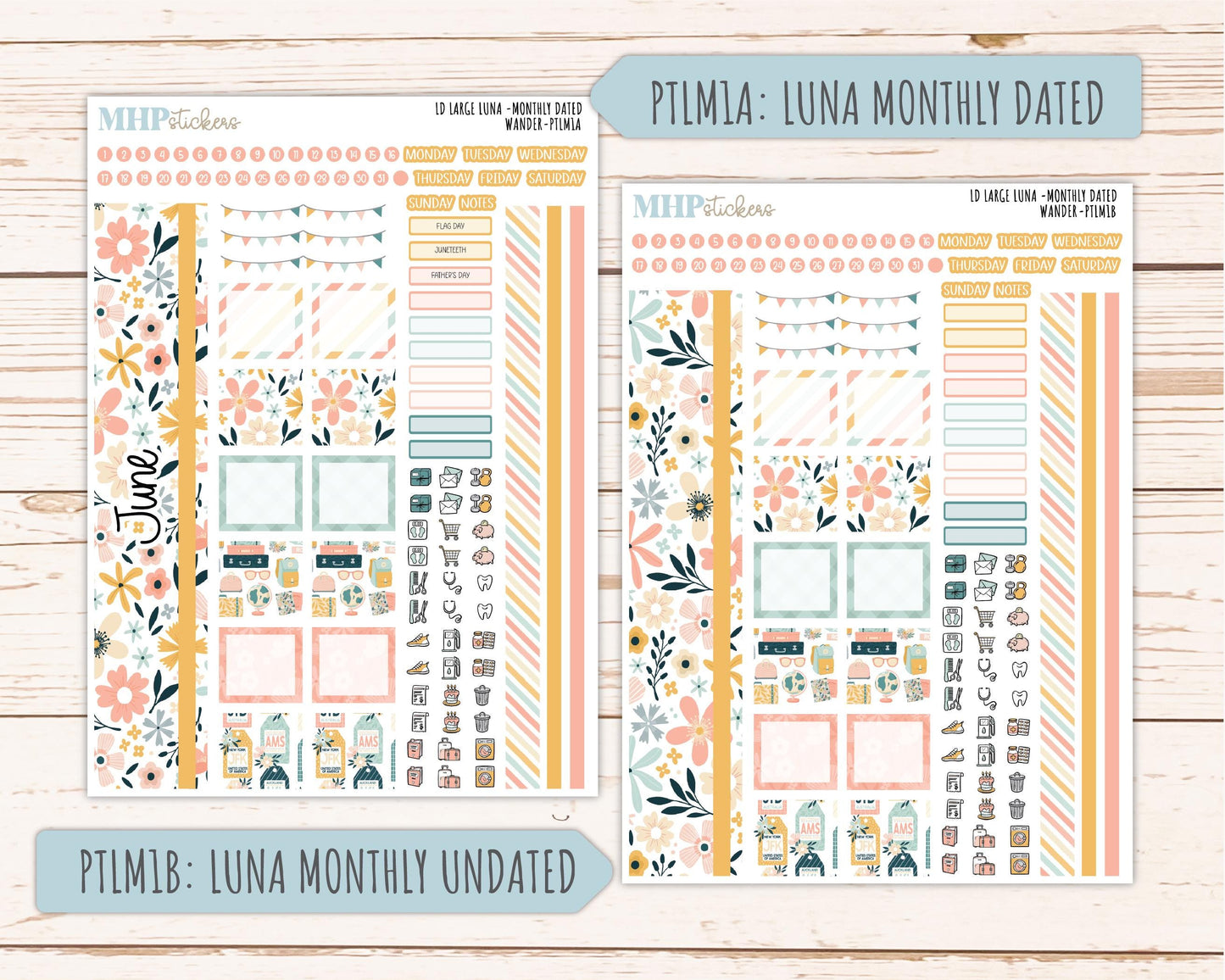 JUNE 2026 Stickers for the Large Scout & Large Claire Laurel Denise Planners "Wander" || PT