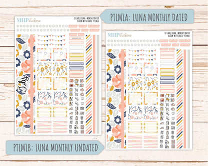 JULY 2026 Stickers for the Large Scout, Large Claire and Large Luna Laurel Denise Planners "Bloom with Grace" || PT
