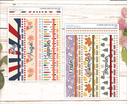 2026 Monthly Headers Set for the Large Luna Laurel Denise Planners || LD443