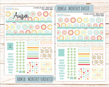 AUGUST 2026 Stickers for the Mae & Kristy Laurel Denise Planners "Hello Sunshine" || BB
