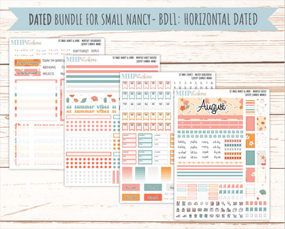 AUGUST 2026 Stickers for Small Nancy & Anne Laurel Denise Planners "Groovy Summer" || MN