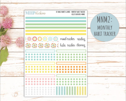 AUGUST 2026 Stickers for Small Nancy & Anne Laurel Denise Planners "Hello Sunshine" || MN