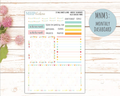 AUGUST 2026 Stickers for Small Nancy & Anne Laurel Denise Planners "Hello Sunshine" || MN