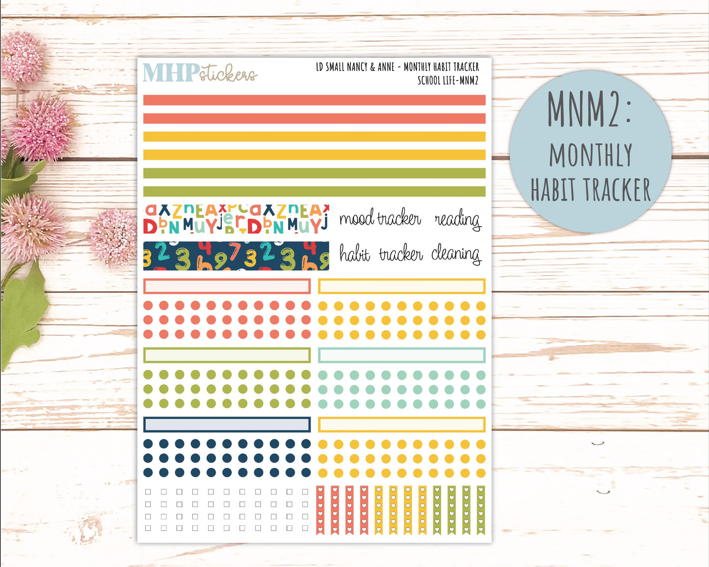 AUGUST and SEPTEMBER 2026 Stickers for Small Nancy & Anne Laurel Denise Planners "School Life" || MN