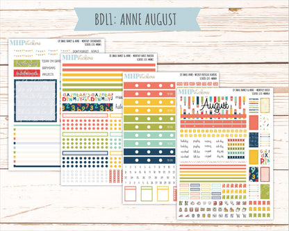 AUGUST and SEPTEMBER 2026 Stickers for Small Nancy & Anne Laurel Denise Planners "School Life" || MN