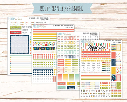 AUGUST and SEPTEMBER 2026 Stickers for Small Nancy & Anne Laurel Denise Planners "School Life" || MN