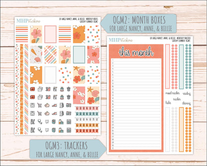 AUGUST 2026 Stickers for Large Nancy, Anne, & Billie Planners. Laurel Denise Planners "Groovy Summer" || OG