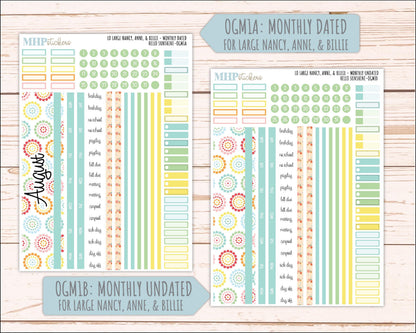AUGUST 2026 Stickers for Large Nancy, Anne, & Billie Planners. Laurel Denise Planners "Hello Sunshine" || OG