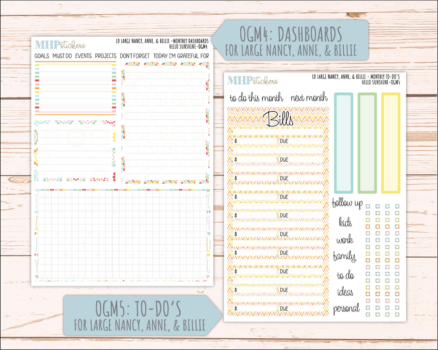 AUGUST 2026 Stickers for Large Nancy, Anne, & Billie Planners. Laurel Denise Planners "Hello Sunshine" || OG