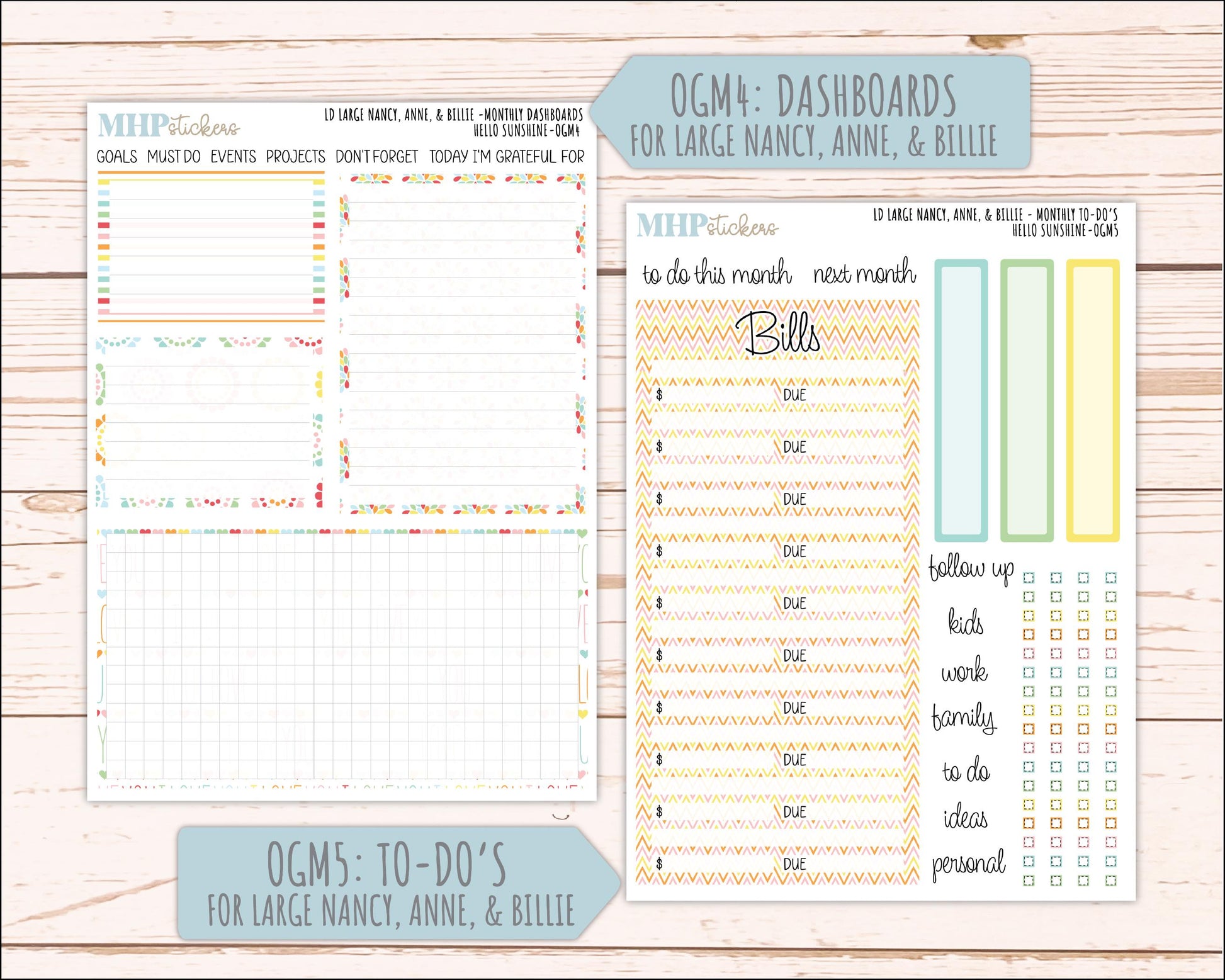 AUGUST 2026 Stickers for Large Nancy, Anne, & Billie Planners. Laurel Denise Planners "Hello Sunshine" || OG