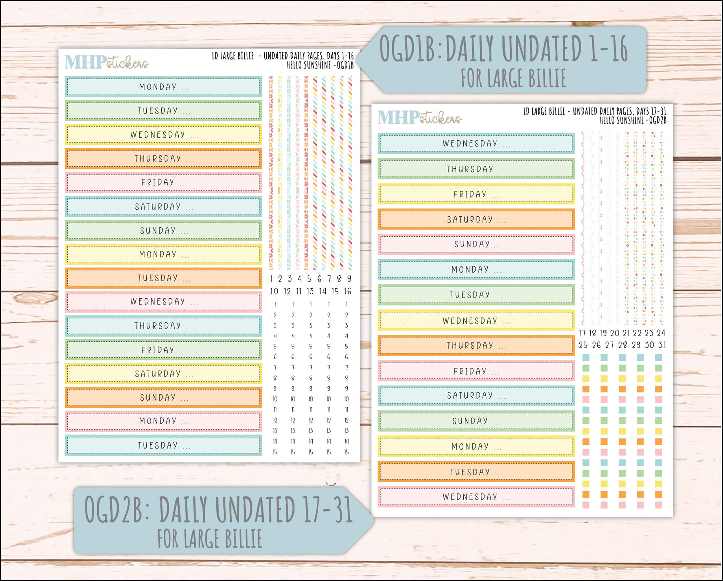AUGUST 2026 Stickers for Large Nancy, Anne, & Billie Planners. Laurel Denise Planners "Hello Sunshine" || OG