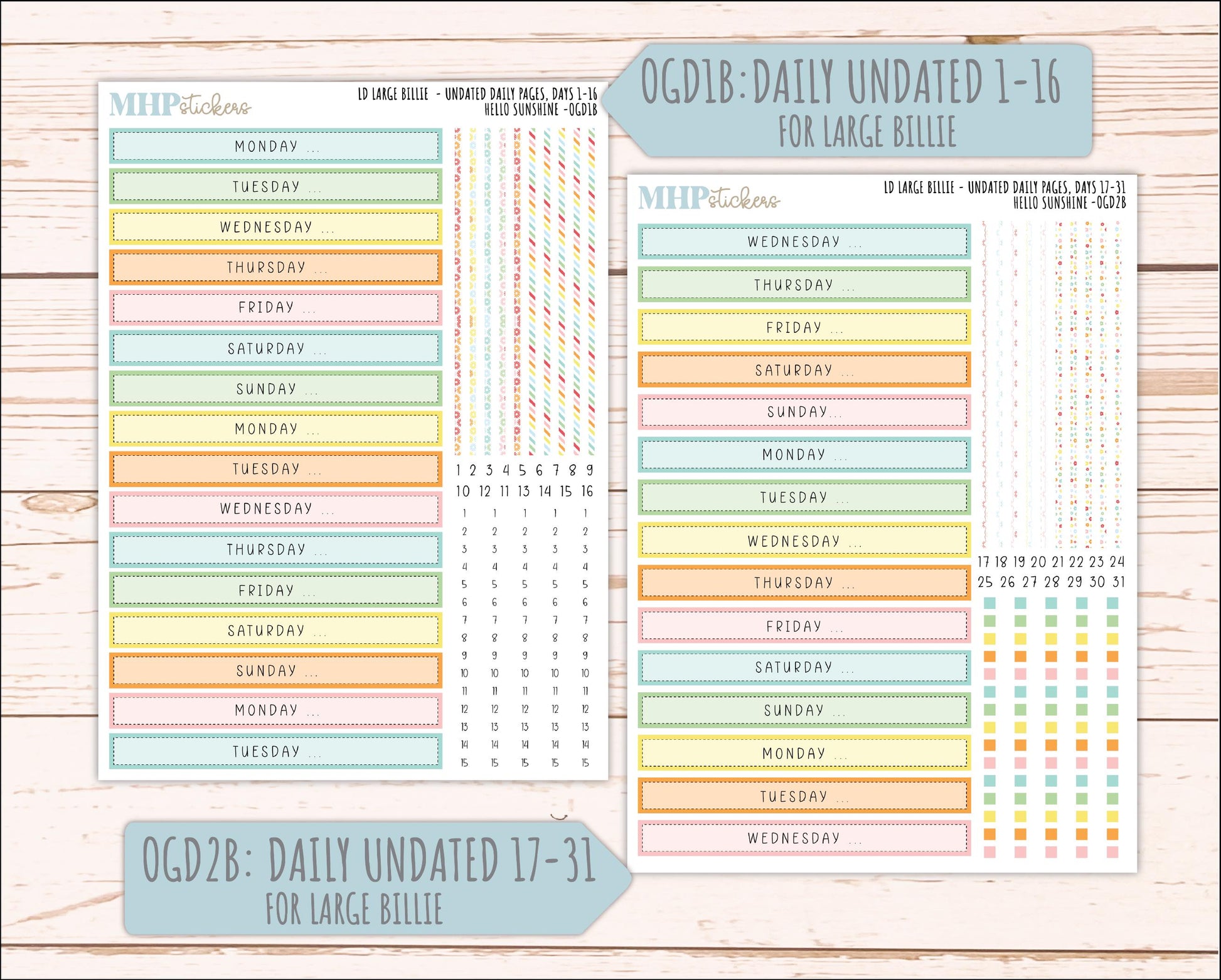 AUGUST 2026 Stickers for Large Nancy, Anne, & Billie Planners. Laurel Denise Planners "Hello Sunshine" || OG