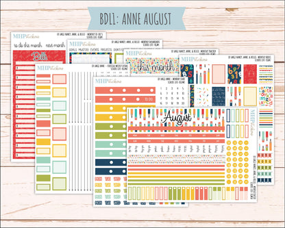 AUGUST and SEPTEMBER 2026 Stickers for Large Nancy, Anne, & Billie Planners. Laurel Denise Planners "School Life" || OG