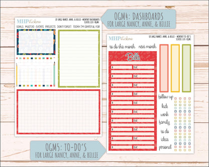 AUGUST and SEPTEMBER 2026 Stickers for Large Nancy, Anne, & Billie Planners. Laurel Denise Planners "School Life" || OG