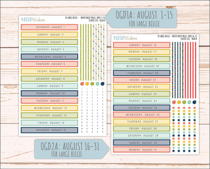 AUGUST and SEPTEMBER 2026 Stickers for Large Nancy, Anne, & Billie Planners. Laurel Denise Planners "School Life" || OG
