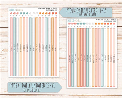 AUGUST 2026 Stickers for the Large Scout, Large Claire, and Large Luna Laurel Denise Planners "Groovy Summer" || PT