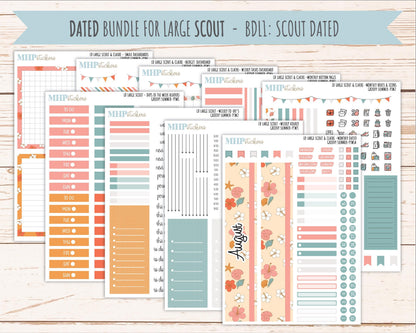 AUGUST 2026 Stickers for the Large Scout, Large Claire, and Large Luna Laurel Denise Planners "Groovy Summer" || PT