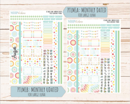 AUGUST 2026 Stickers for the Large Scout, Large Claire, and Large Luna Laurel Denise Planners "Hello Sunshine" || PT