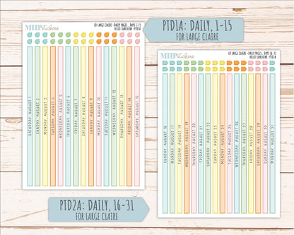 AUGUST 2026 Stickers for the Large Scout, Large Claire, and Large Luna Laurel Denise Planners "Hello Sunshine" || PT