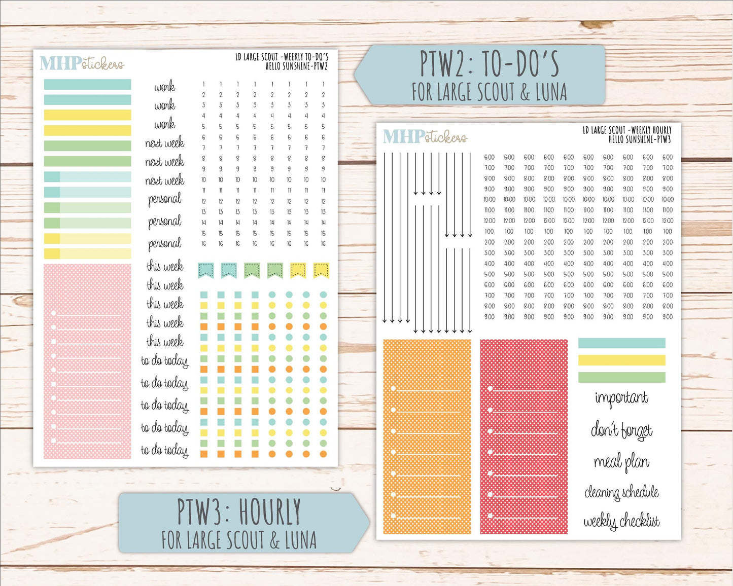 AUGUST 2026 Stickers for the Large Scout, Large Claire, and Large Luna Laurel Denise Planners "Hello Sunshine" || PT