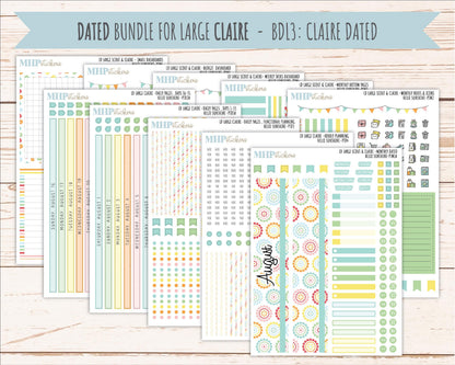 AUGUST 2026 Stickers for the Large Scout, Large Claire, and Large Luna Laurel Denise Planners "Hello Sunshine" || PT