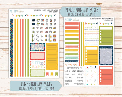 AUGUST and SEPTEMBER 2026 Stickers for the Large Scout, Large Claire, and Large Luna Laurel Denise Planners "School Life" || PT