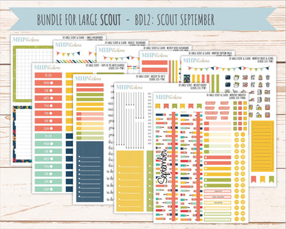 AUGUST and SEPTEMBER 2026 Stickers for the Large Scout, Large Claire, and Large Luna Laurel Denise Planners "School Life" || PT
