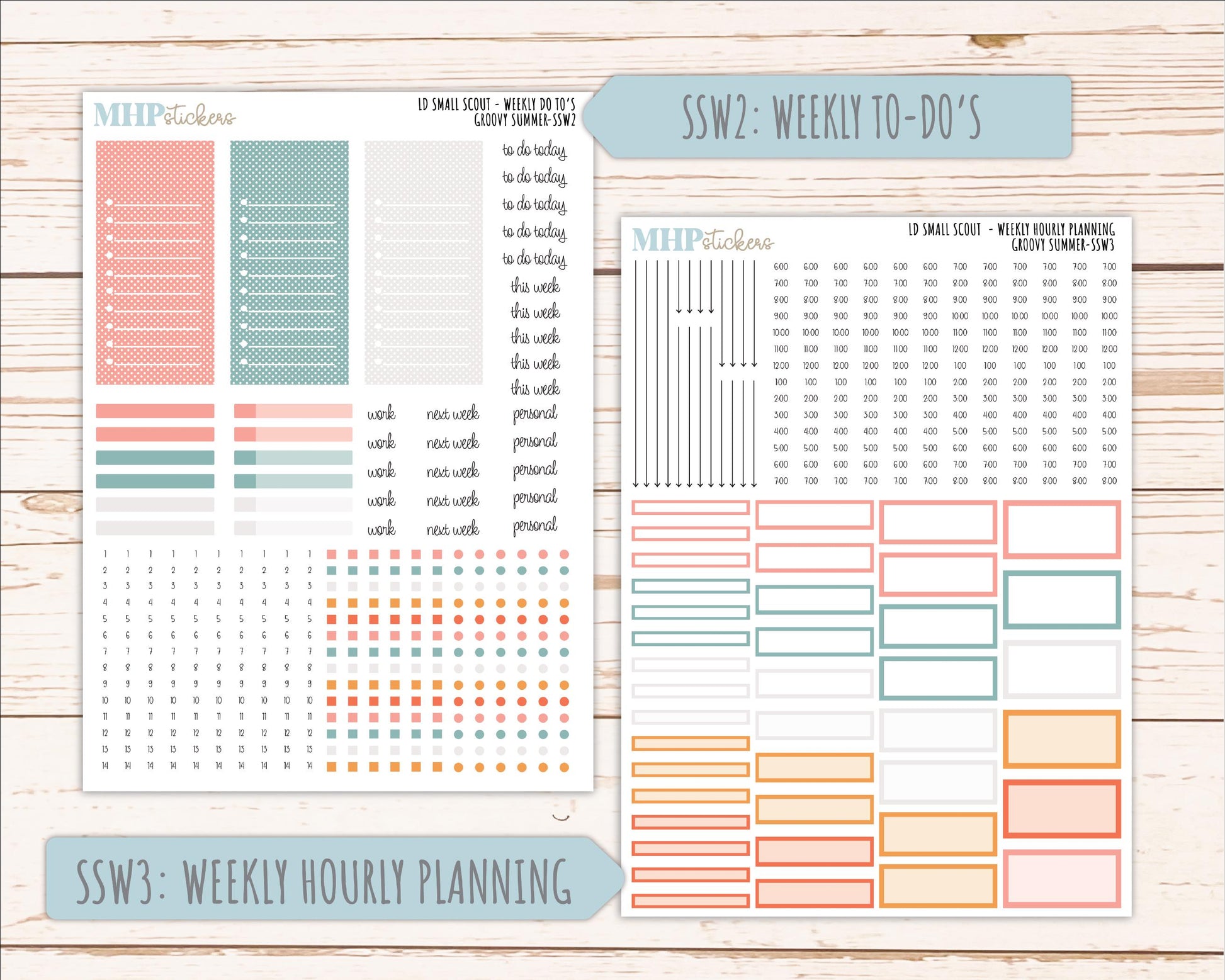 AUGUST 2026 Stickers for the Small Scout Planner. For Laurel Denise Planners. "Groovy Summer" ||SS