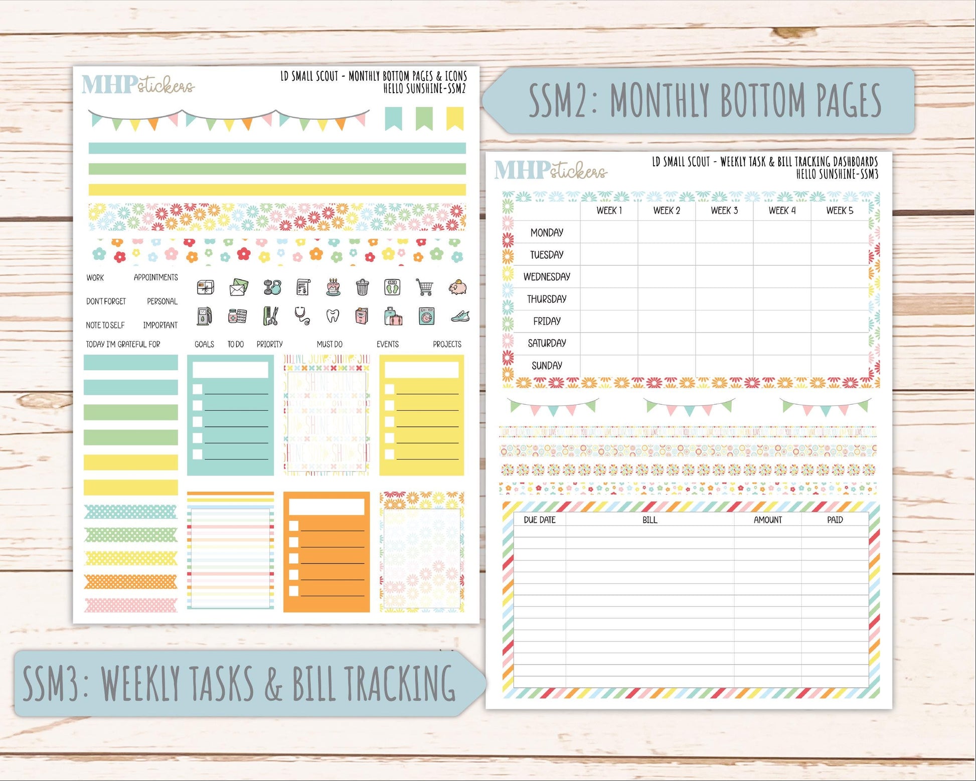 AUGUST 2026 Stickers for the Small Scout Planner. For Laurel Denise Planners. "Hello Sunshine" ||SS