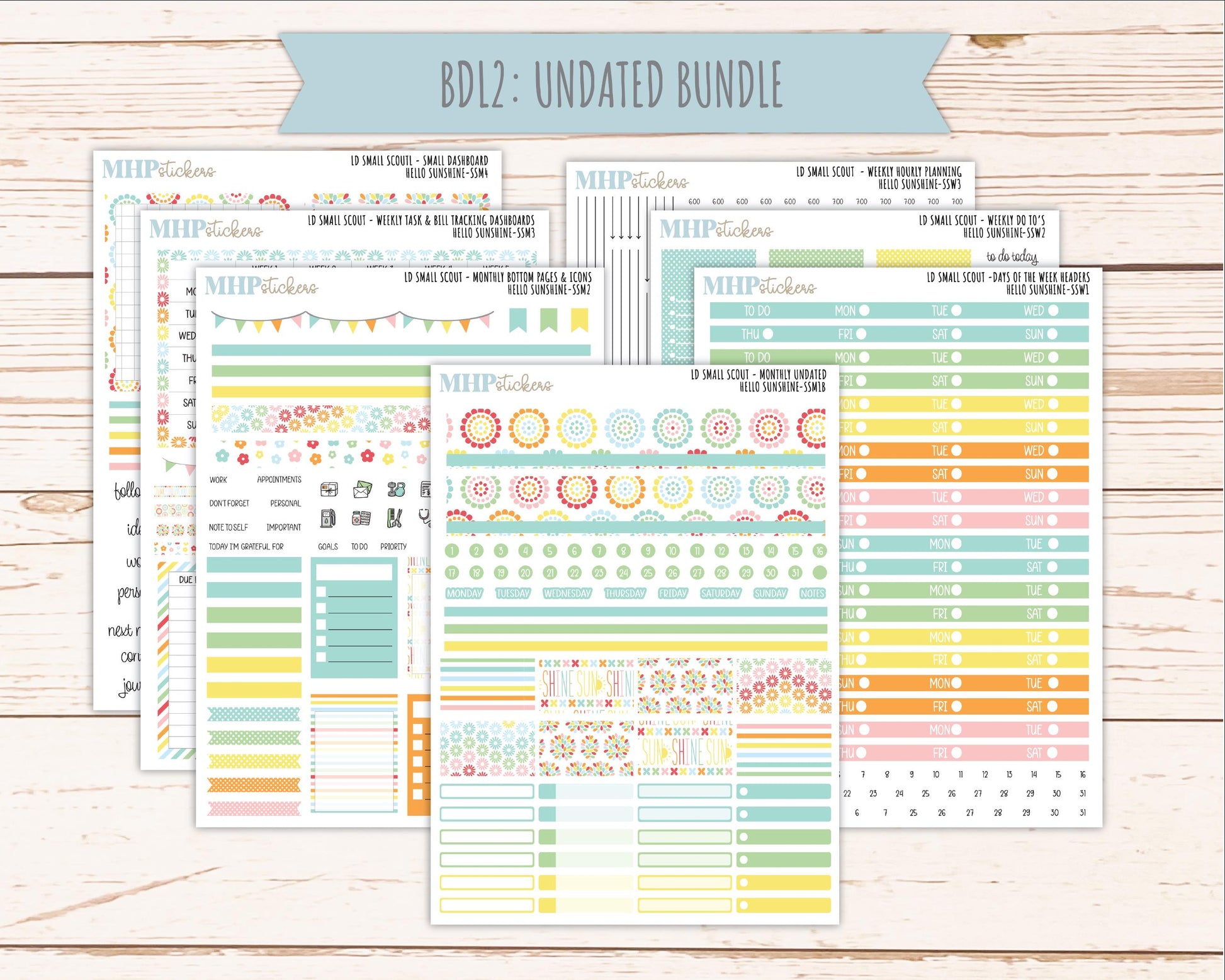 AUGUST 2026 Stickers for the Small Scout Planner. For Laurel Denise Planners. "Hello Sunshine" ||SS