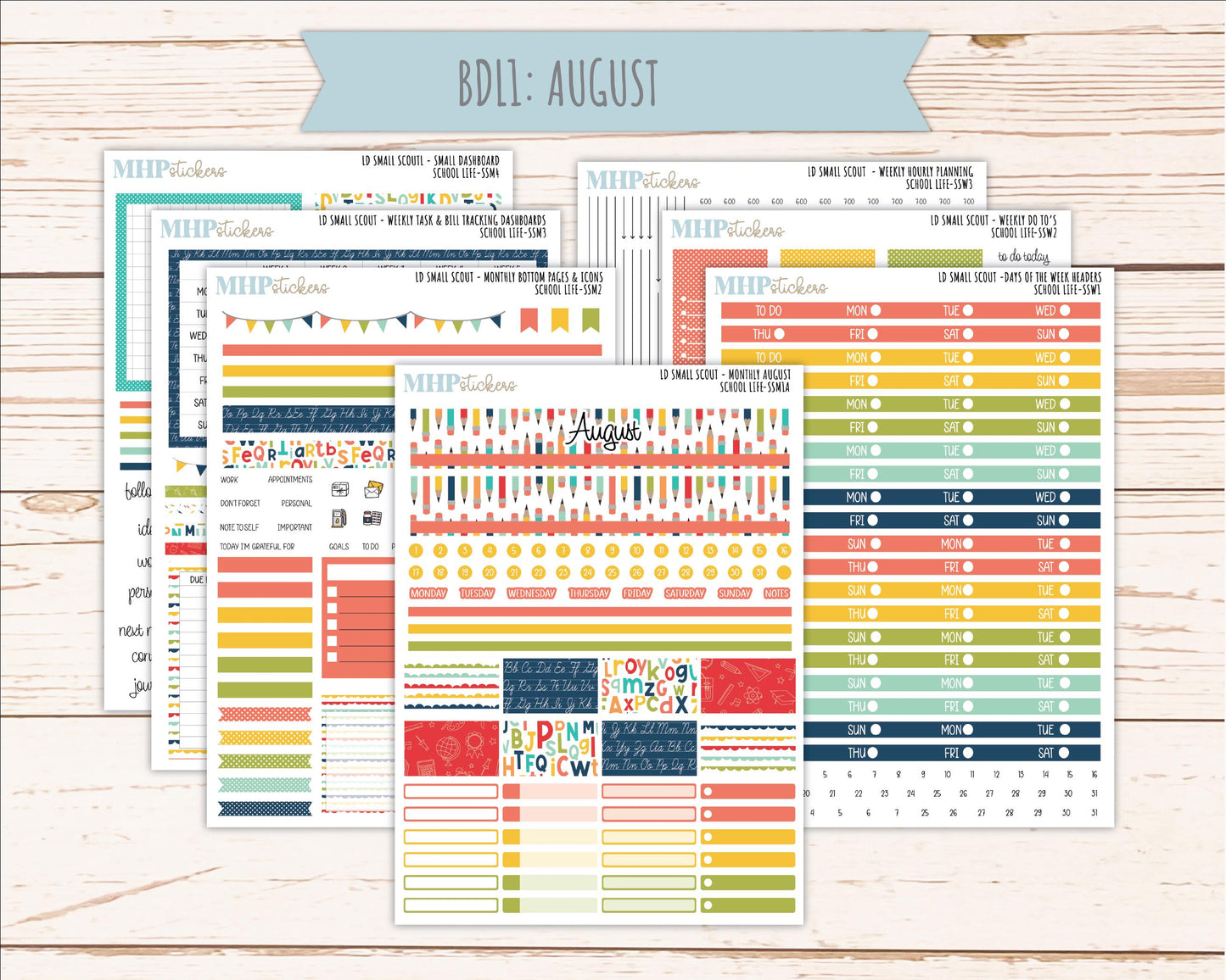 AUGUST & SEPTEMBER 2026 Stickers for the Small Scout Planner. For Laurel Denise Planners. "School Life" ||SS