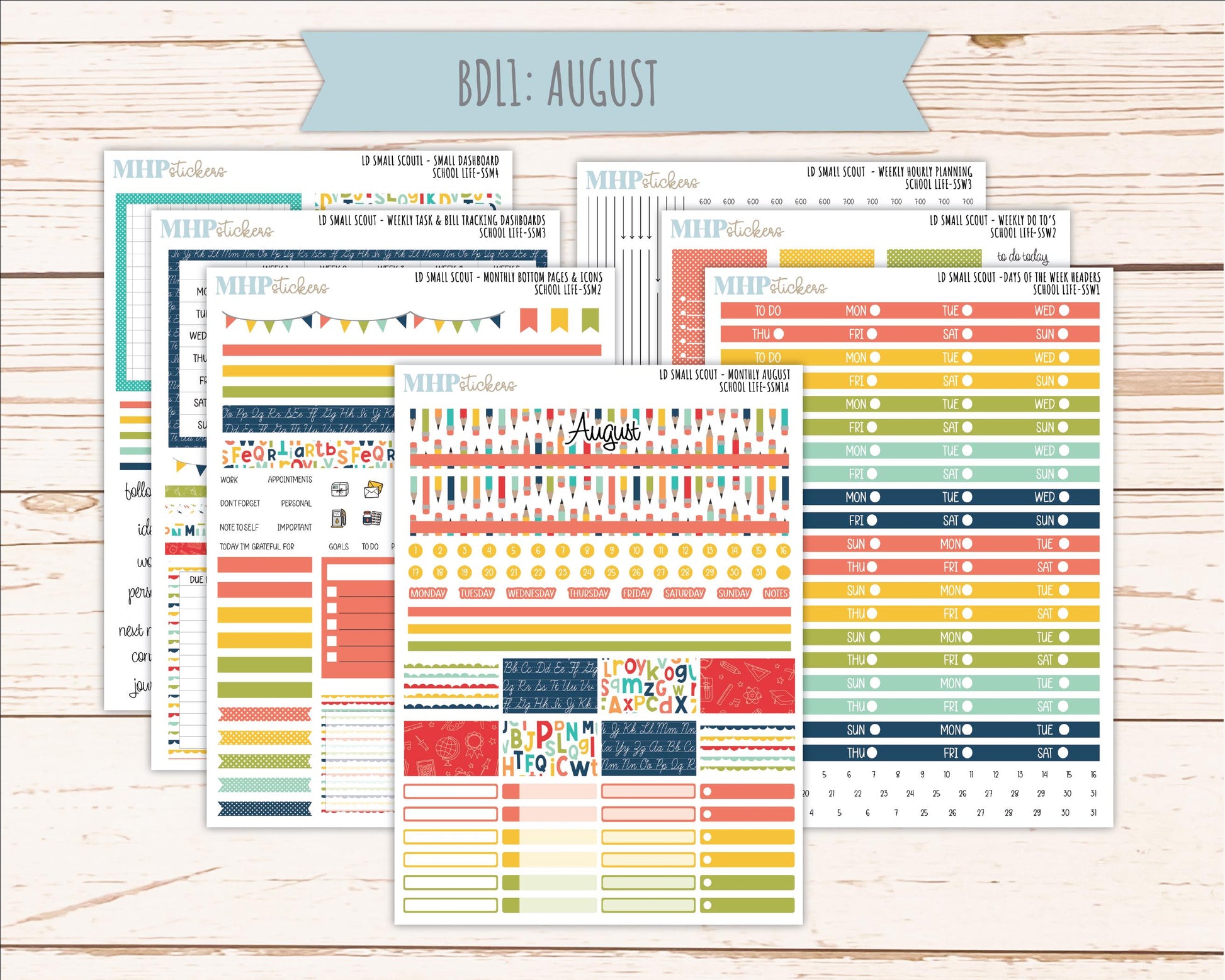 AUGUST & SEPTEMBER 2026 Stickers for the Small Scout Planner. For Laurel Denise Planners. "School Life" ||SS