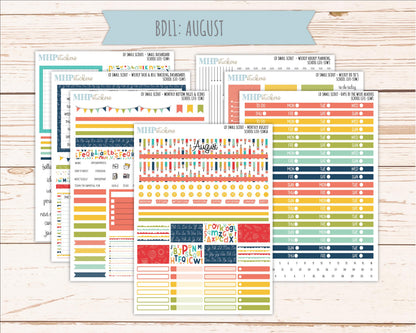 AUGUST & SEPTEMBER 2026 Stickers for the Small Scout Planner. For Laurel Denise Planners. "School Life" ||SS
