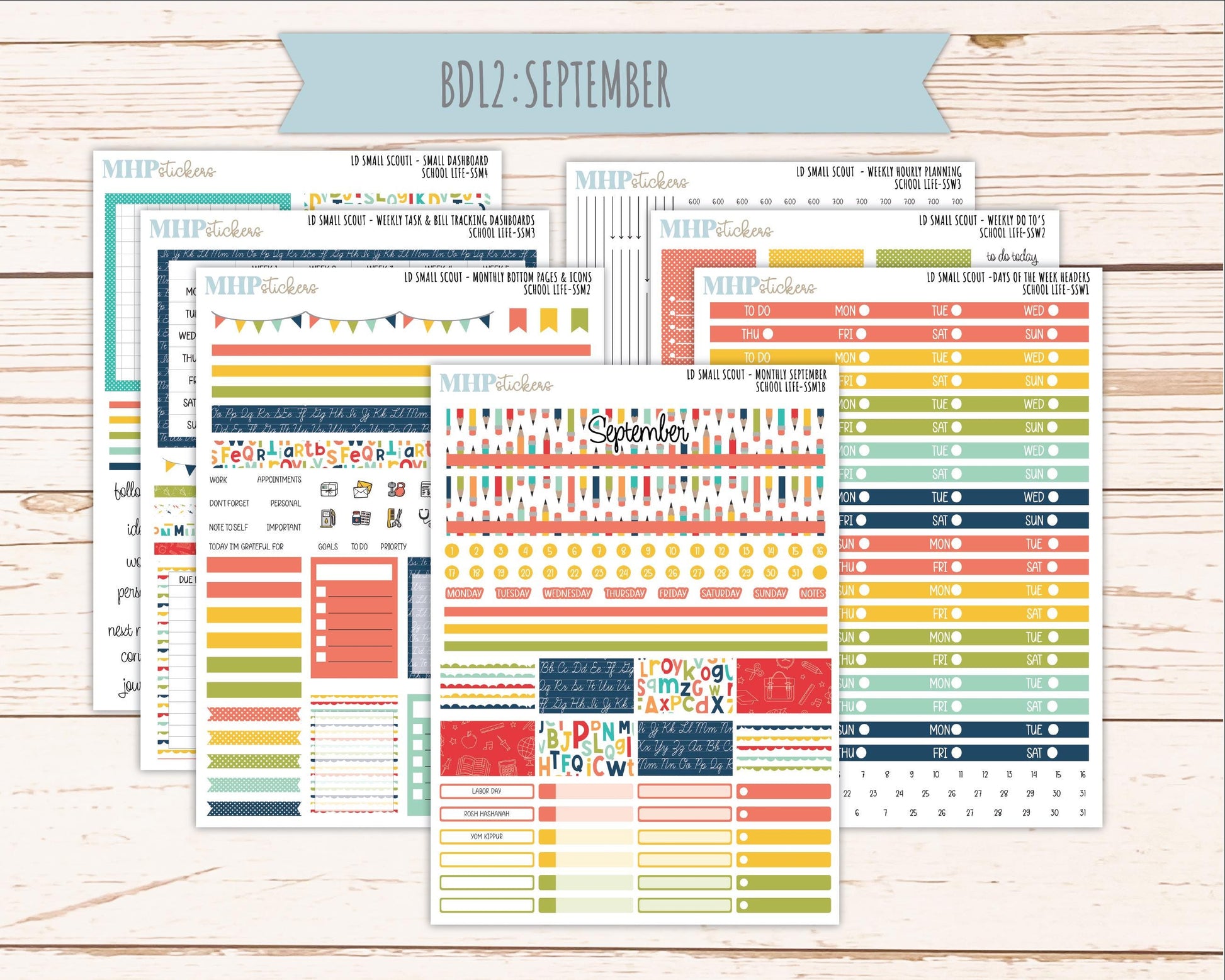 AUGUST & SEPTEMBER 2026 Stickers for the Small Scout Planner. For Laurel Denise Planners. "School Life" ||SS