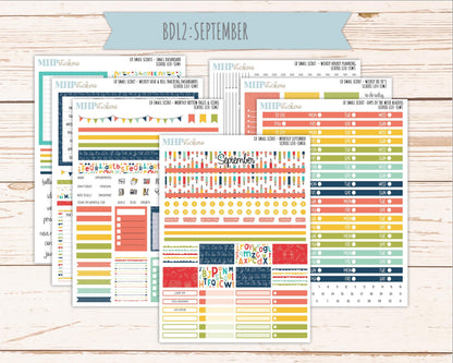 AUGUST & SEPTEMBER 2026 Stickers for the Small Scout Planner. For Laurel Denise Planners. "School Life" ||SS