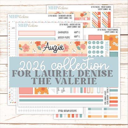AUGUST Stickers for The Valerie Laurel Denise Planner "Groovy Summer" || TC