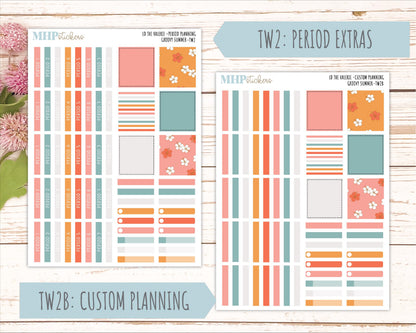 AUGUST Stickers for The Valerie Laurel Denise Planner "Groovy Summer" || TC