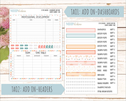 AUGUST Stickers for The Valerie Laurel Denise Planner "Groovy Summer" || TC