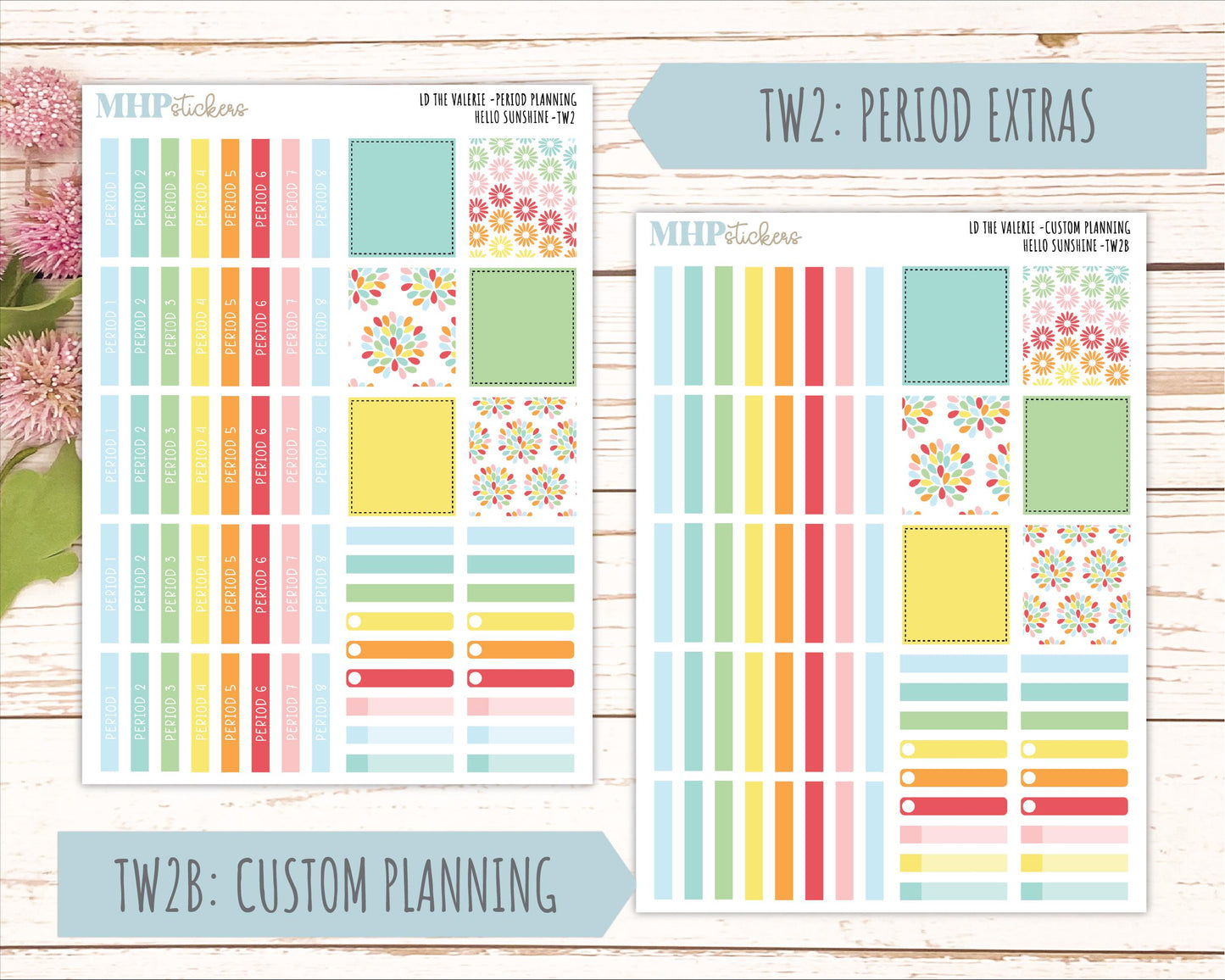 AUGUST Stickers for The Valerie Laurel Denise Planner "Hello Sunshine" || TC
