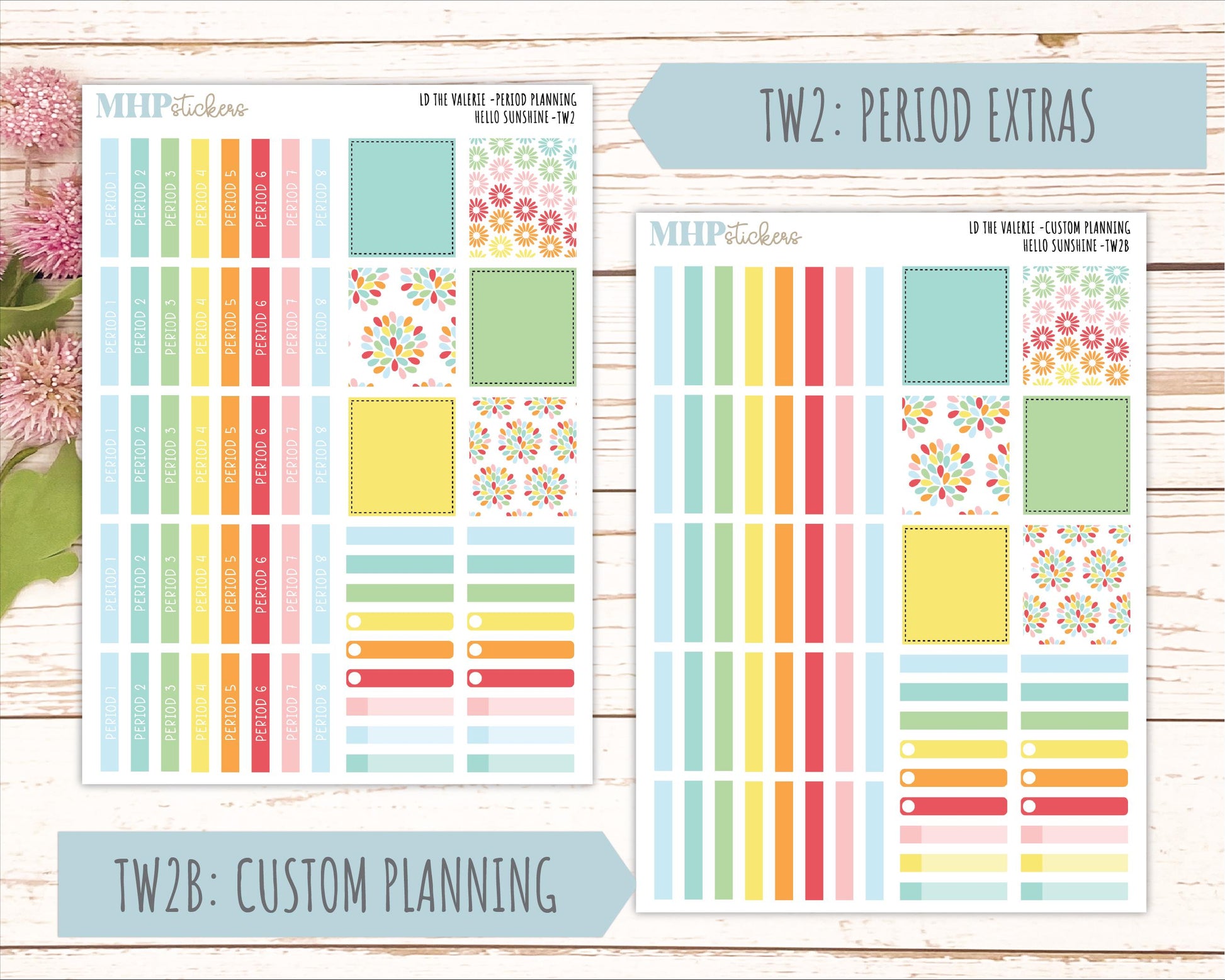 AUGUST Stickers for The Valerie Laurel Denise Planner "Hello Sunshine" || TC