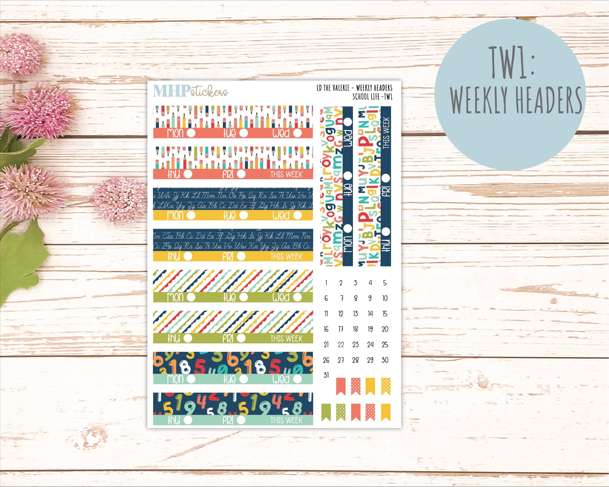 AUGUST & SEPTEMBER 2026 Stickers for The Valerie Laurel Denise Planner "School Life" || TC