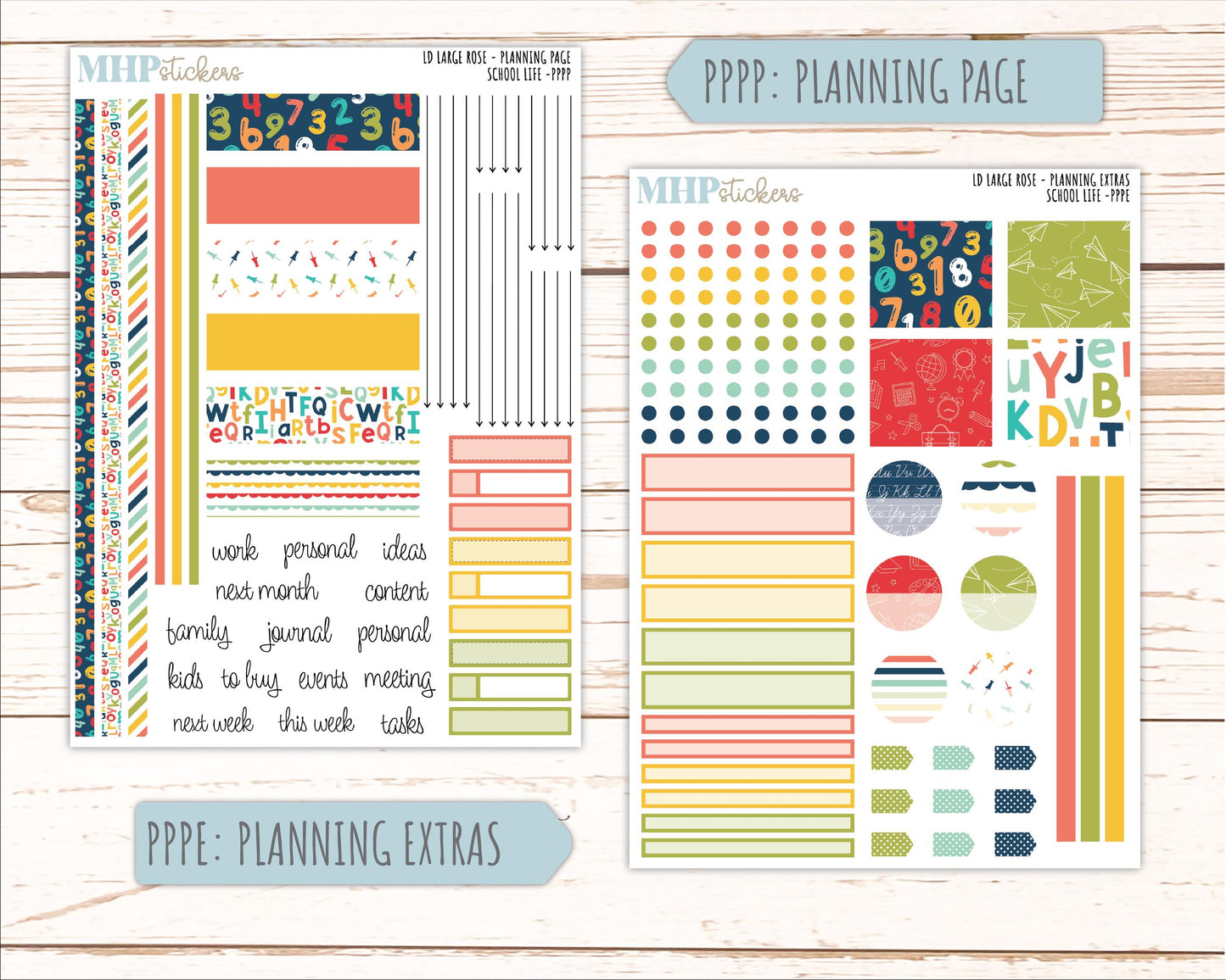 AUGUST & SEPTEMBER 2026 Stickers for the Large Rose Laurel Denise Planner. "School Life" || PP