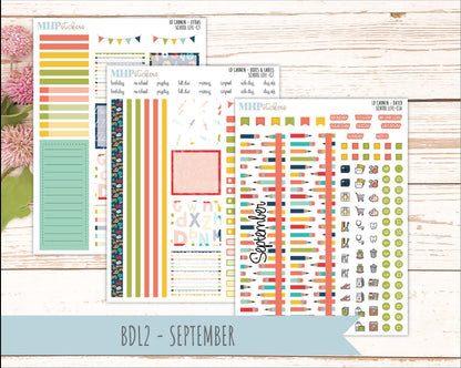 AUGUST & SEPTEMBER 2026 Stickers for The Carmen Laurel Denise Planner "School Life" || C