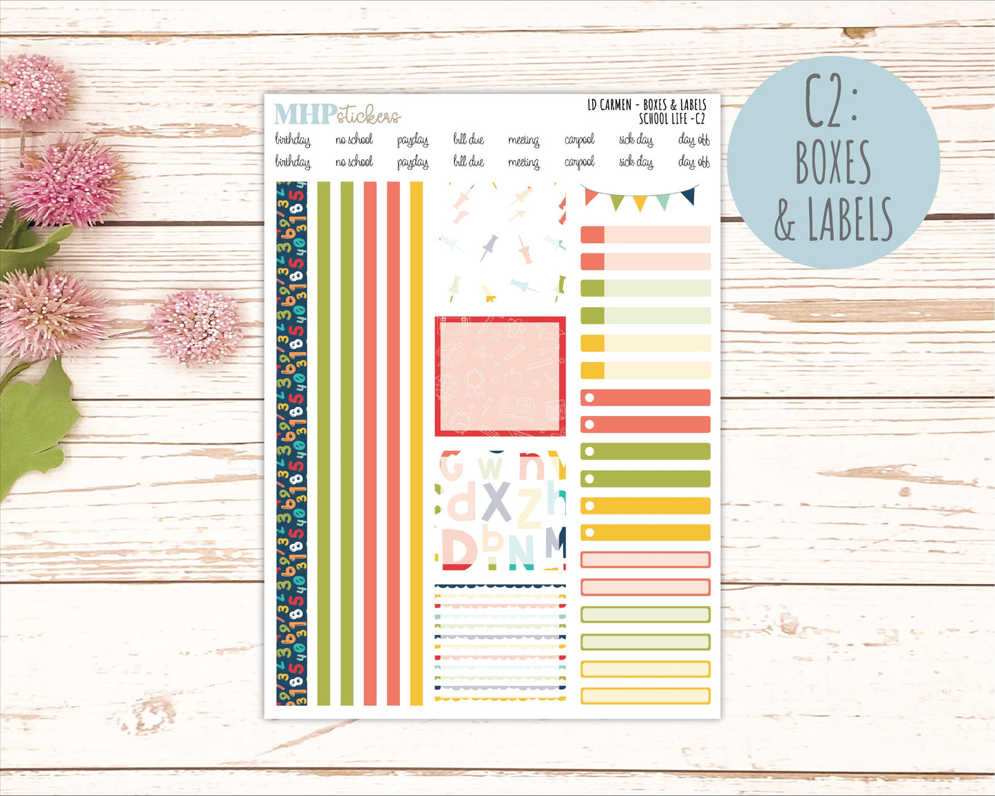 AUGUST & SEPTEMBER 2026 Stickers for The Carmen Laurel Denise Planner "School Life" || C